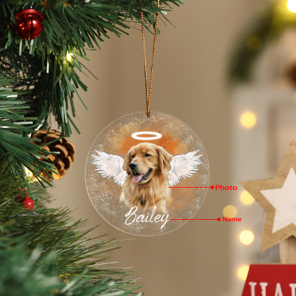 Personalized Memorial Ornament with Pet's Photo – Gift for Pet Lovers – "Forever in My Heart" | Jessmade