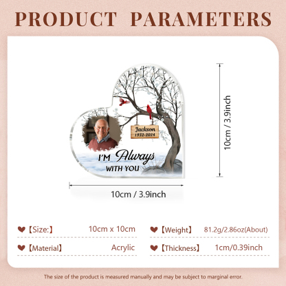 Personalised Memorial Gift Set with Mason Jar Angel Wing Bracelet Heart Acrylic Plaque Custom Photo & Name | Jessemade