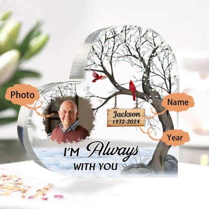 Personalised Memorial Gift Set with Mason Jar Angel Wing Bracelet Heart Acrylic Plaque Custom Photo & Name | Jessemade