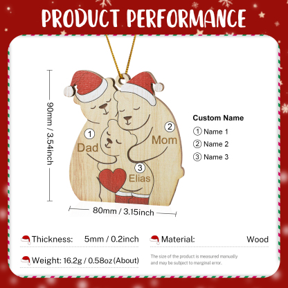 Personalized Family Christmas Ornament with Custom Names Christmas Gift for Loved Ones | Jessemade