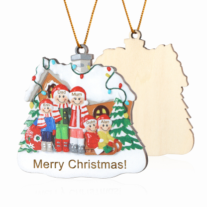 Personalised Wooden Family Christmas Ornament with Custom 3-5 Names Christmas Gift for Family | Jessemade