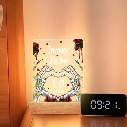 Personalized Halloween Night Light - Custom 2 Names & 1 Text & 1 Date Halloween Gift for Couples | Jessmade