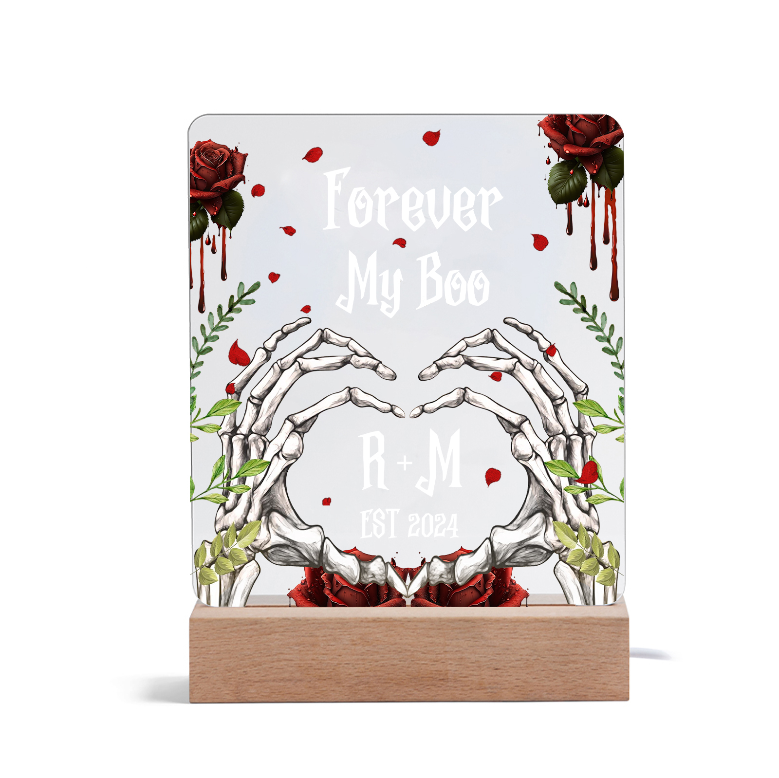 Personalized Halloween Night Light - Custom 2 Names & 1 Text & 1 Date Halloween Gift for Couples | Jessmade