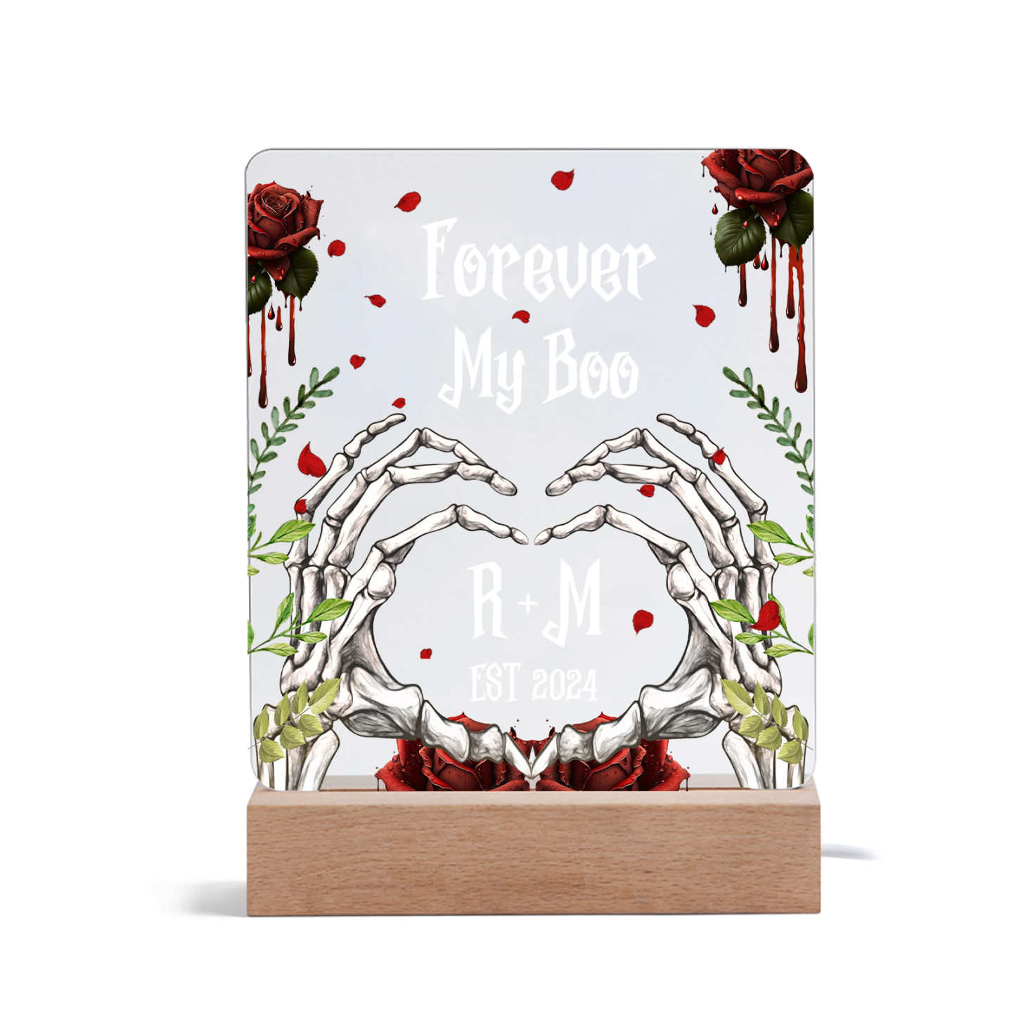 Personalized Halloween Night Light - Custom 2 Names & 1 Text & 1 Date Halloween Gift for Couples | Jessmade