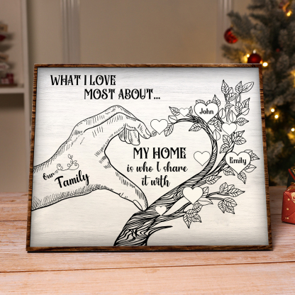 Personalised Wooden Ornaments with Custom 2 Names - Family Tree Home D