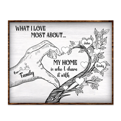 Personalised Wooden Ornaments with Custom 2 Names - Family Tree Home Decoration Gift | Jessmade