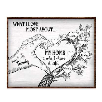 Personalised Wooden Ornament with Custom 3 Names - Family Tree Home Decor Gift for Family | Jessmade