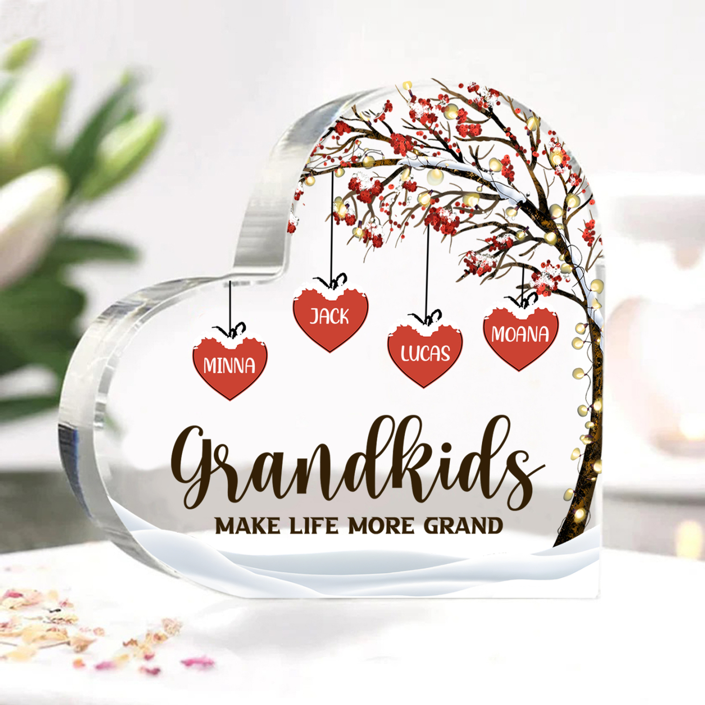 Personalised Christmas Hanging Ornament with Custom 1-12 Names Christmas Gift for Nan | Jessmade