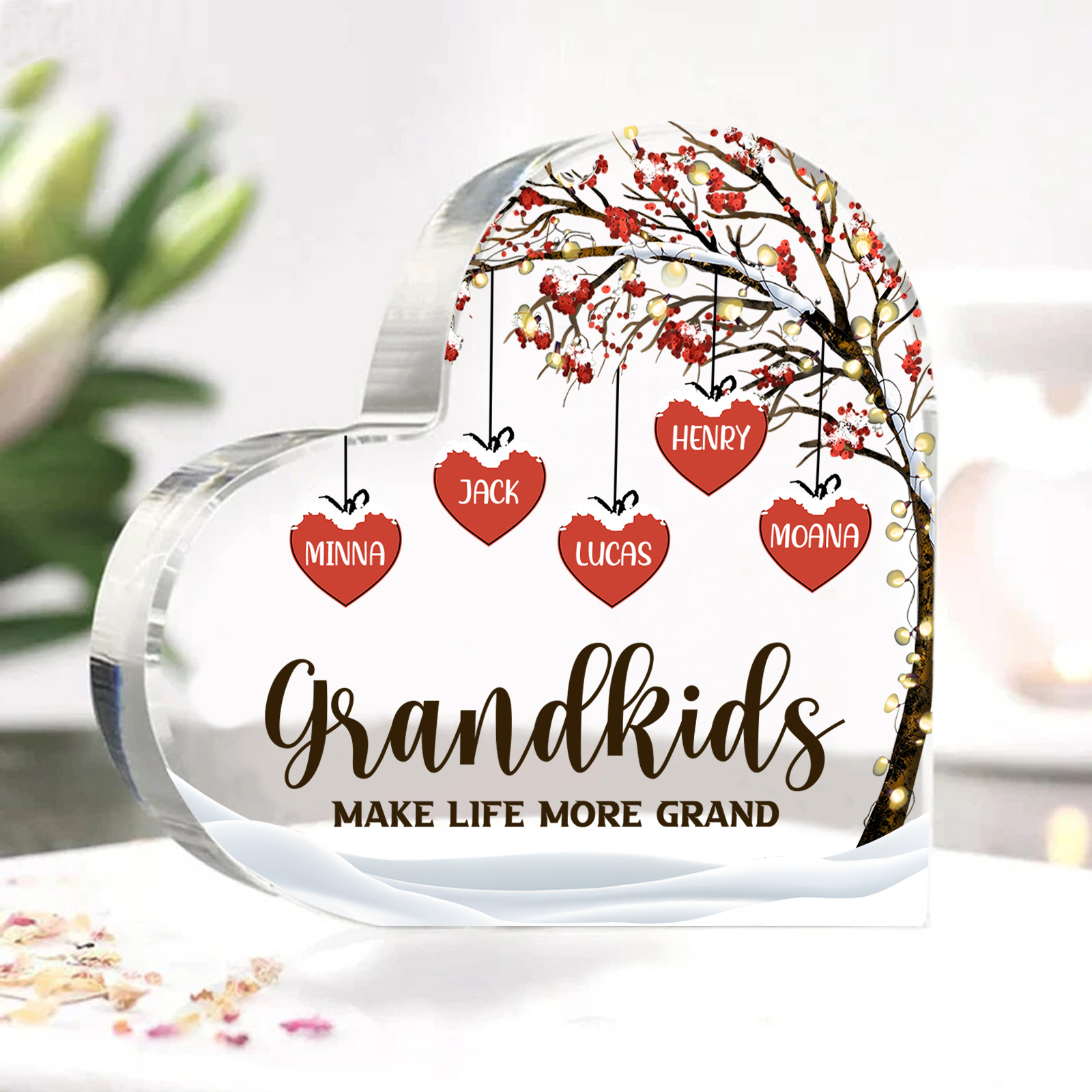 Personalised Christmas Hanging Ornament with Custom 1-12 Names Christm