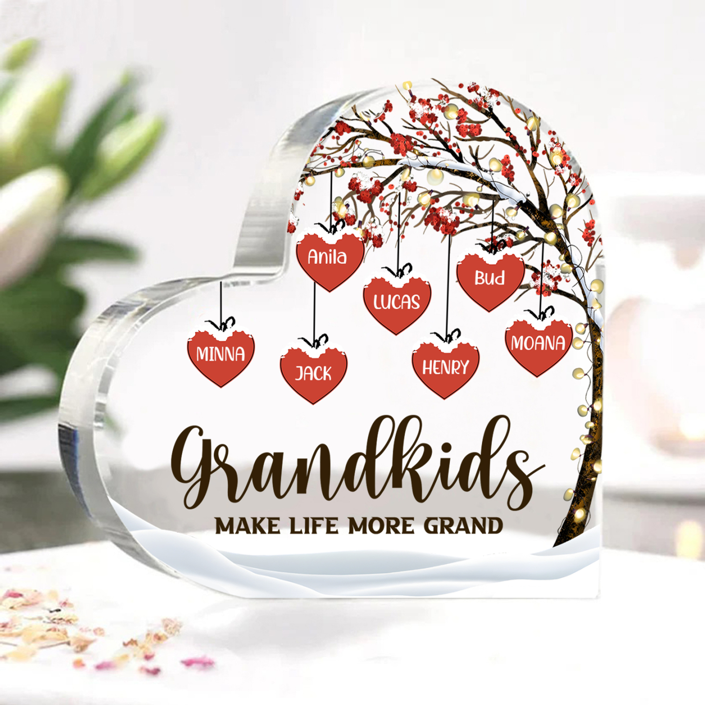 Personalised Christmas Hanging Ornament with Custom 1-12 Names Christmas Gift for Nan | Jessmade