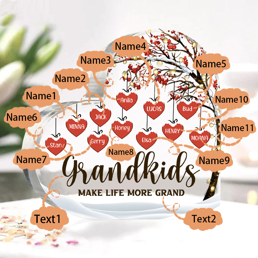 Personalised Christmas Hanging Ornament with Custom 1-12 Names Christmas Gift for Nan | Jessmade