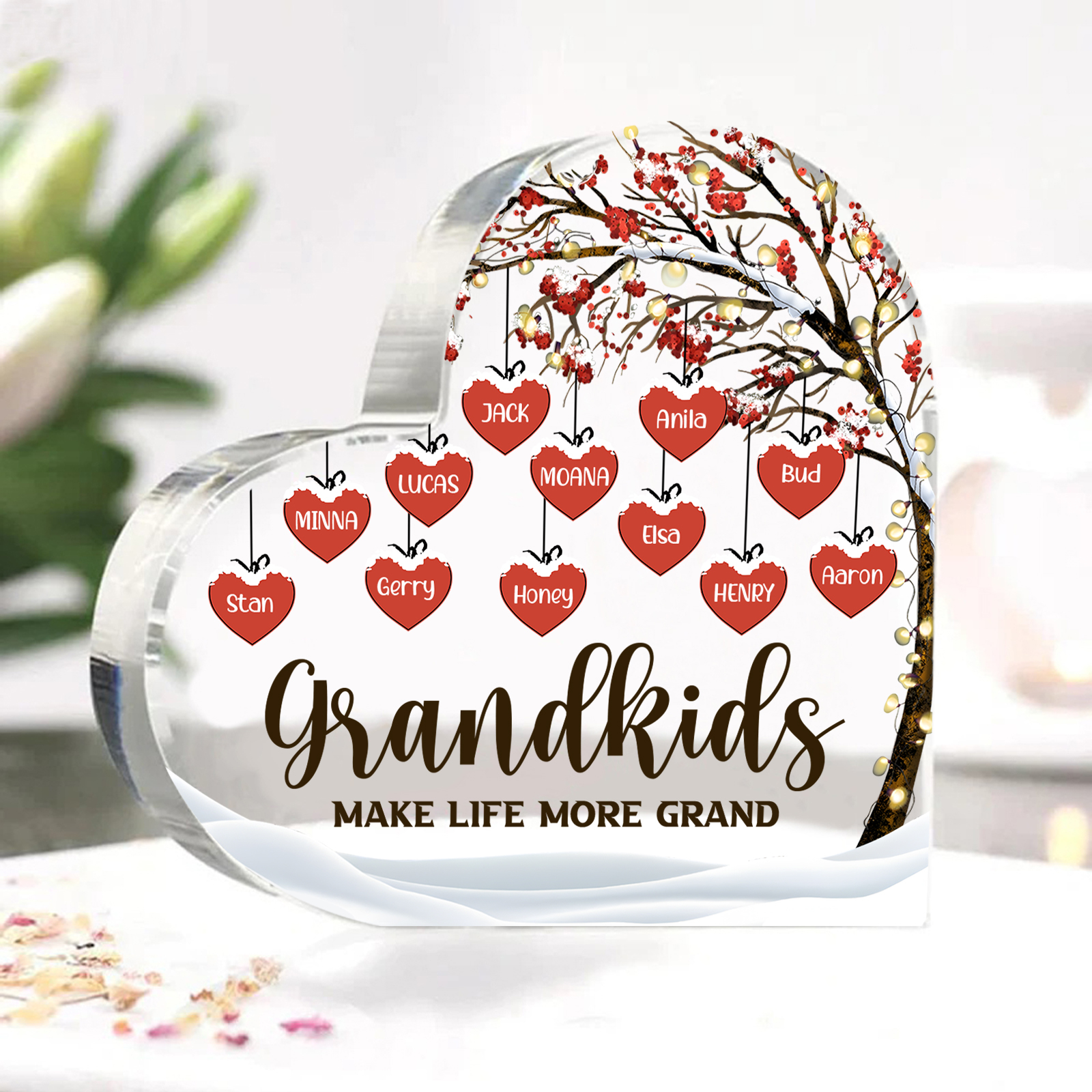 Personalised Christmas Hanging Ornament with Custom 1-12 Names Christmas Gift for Nan | Jessmade