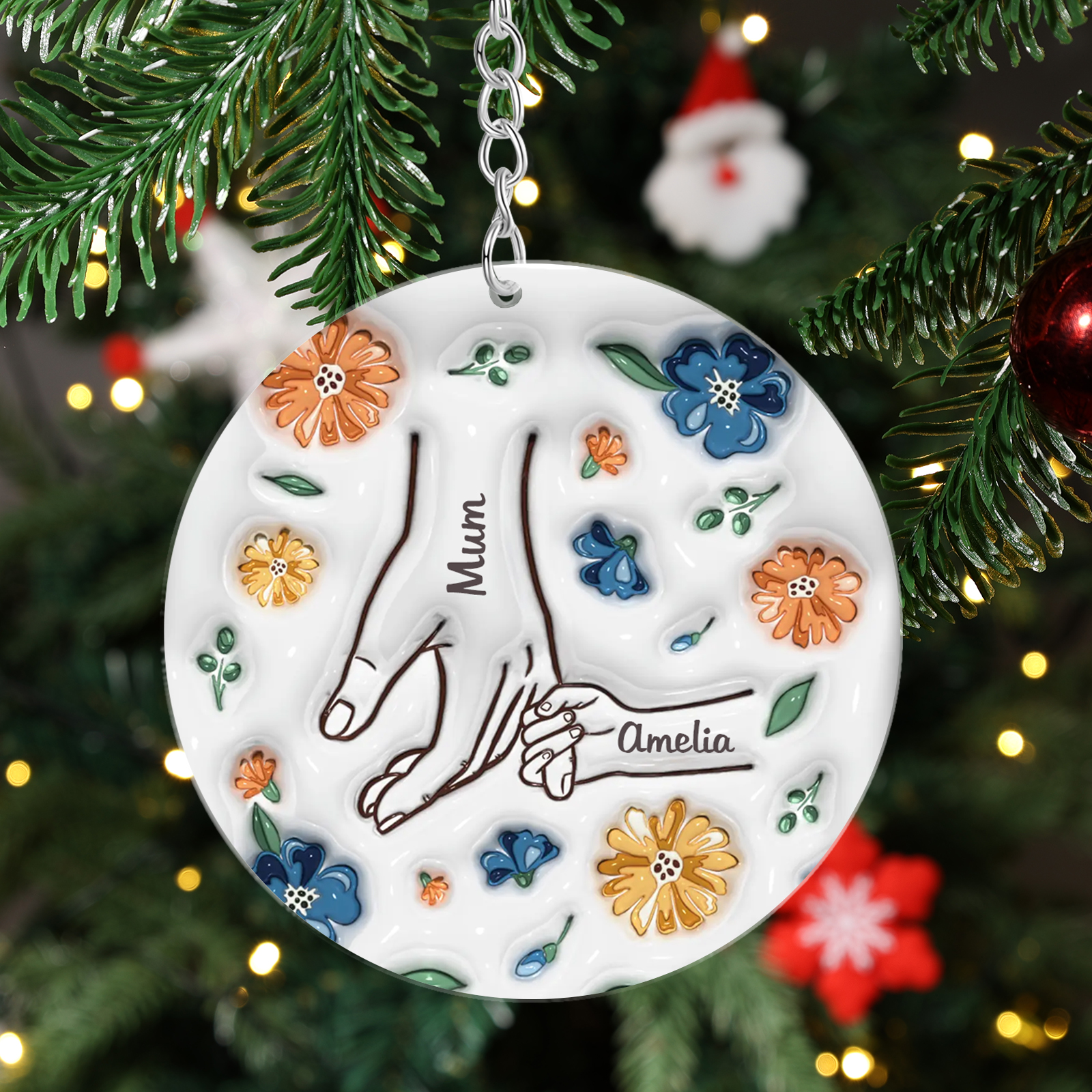 Personalised Family Christmas Hanging Ornament with Custom 2 Names - Christmas Gift for Family | Jessmade