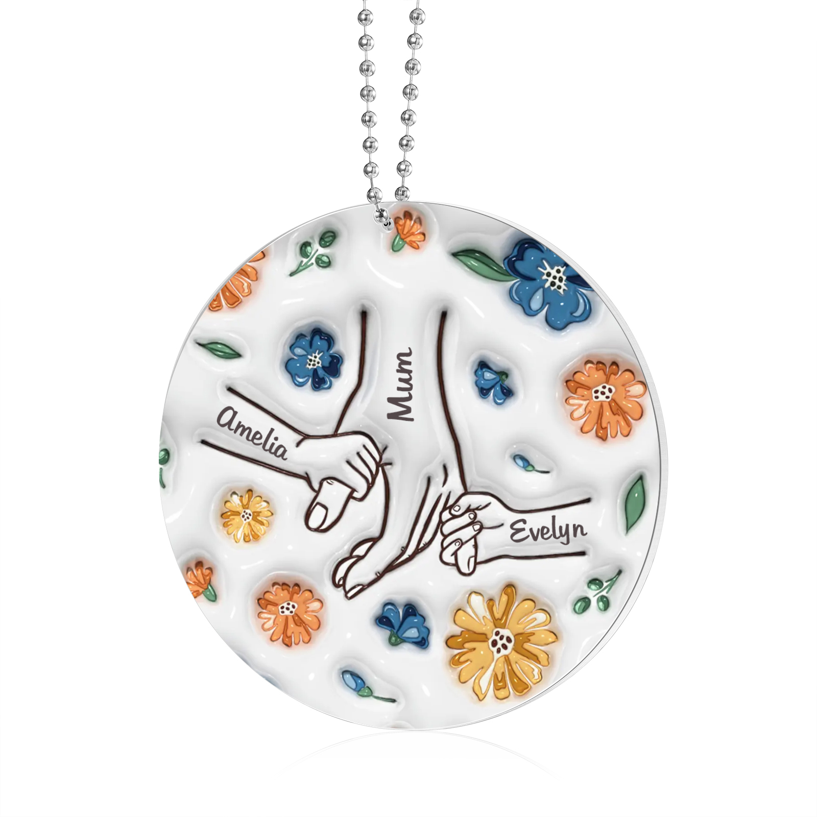 Personalised Family Christmas Hanging Ornament with Custom 3 Names - Christmas Gift for Nan/Mum | Jessmade