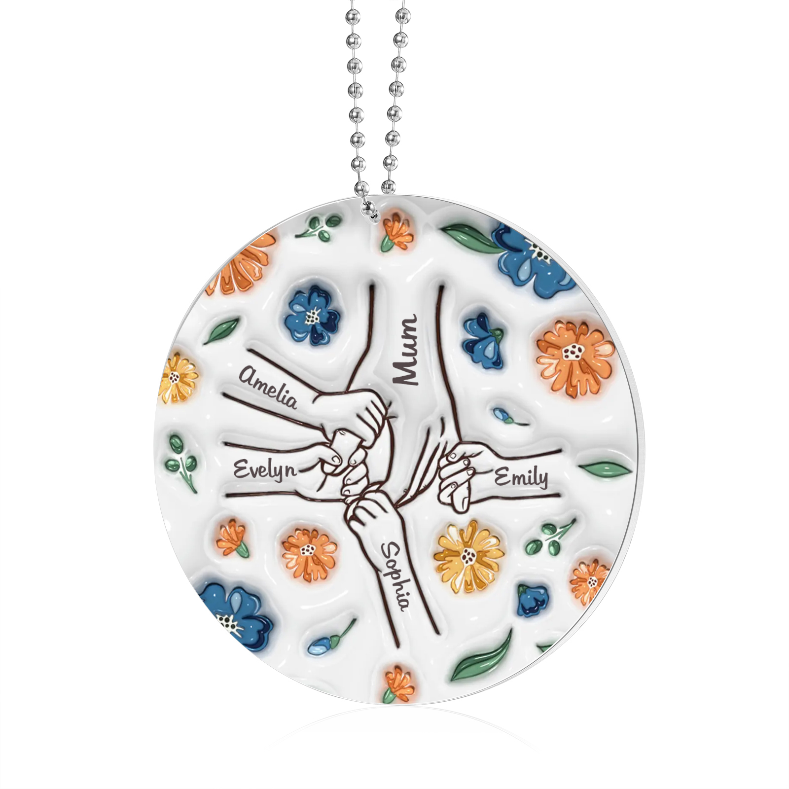 Personalised Family Christmas Hanging Ornament with Custom 5 Names - Christmas Gift for Nan/Mum | Jessmade