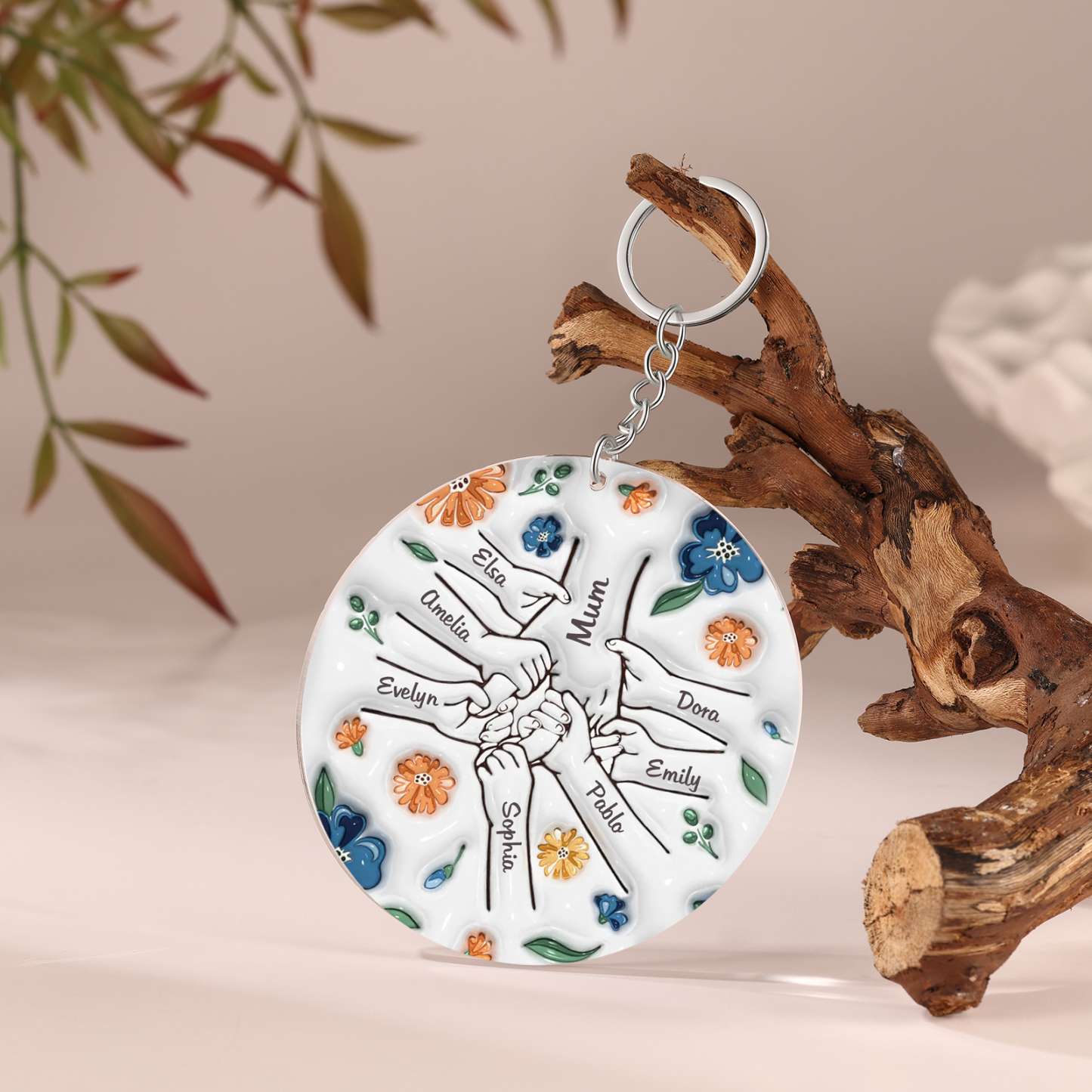 Personalised Family Christmas Hanging Ornament with Custom 8 Names - Christmas Gift for Nan/Mum | Jessmade