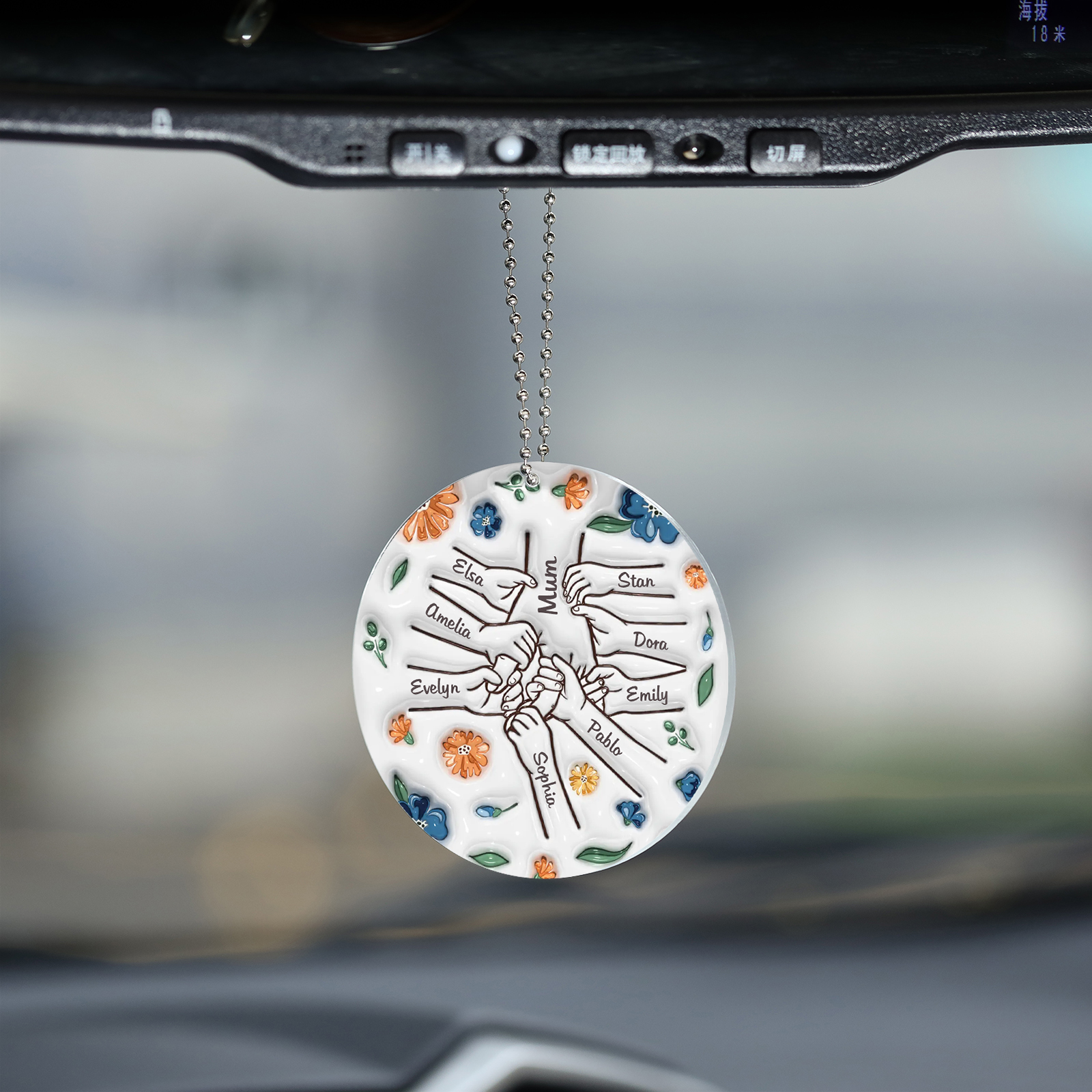 Personalised Family Christmas Hanging Ornament with Custom 9 Names - Christmas Gift for Nan/Mum | Jessmade