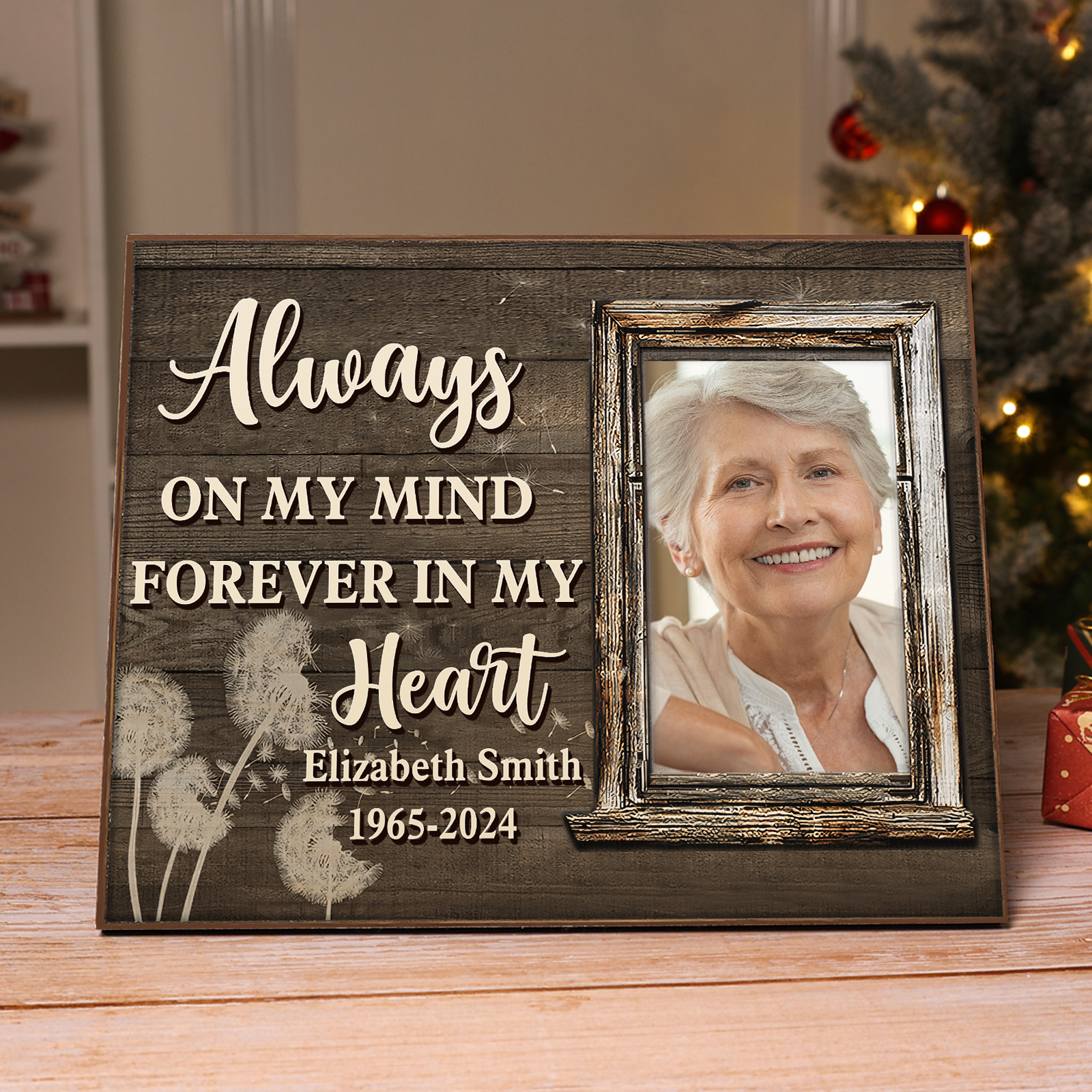 Personalised Memorial Ornaments Customized With 1 Photo&Name&Date Wood