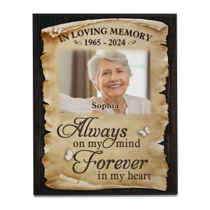Forever In My Heart-Personalised Memorial Ornaments Customized With 1 Photo&Name&Date Wooden Ornaments to Commemorate The Deceased Loved Ones | Jessemade