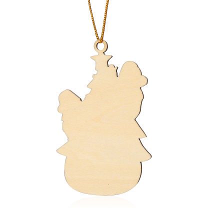 Personalised Wooden Santa Ornament - Custom 2 Names & Text Christmas Gift for Family | Jessemade