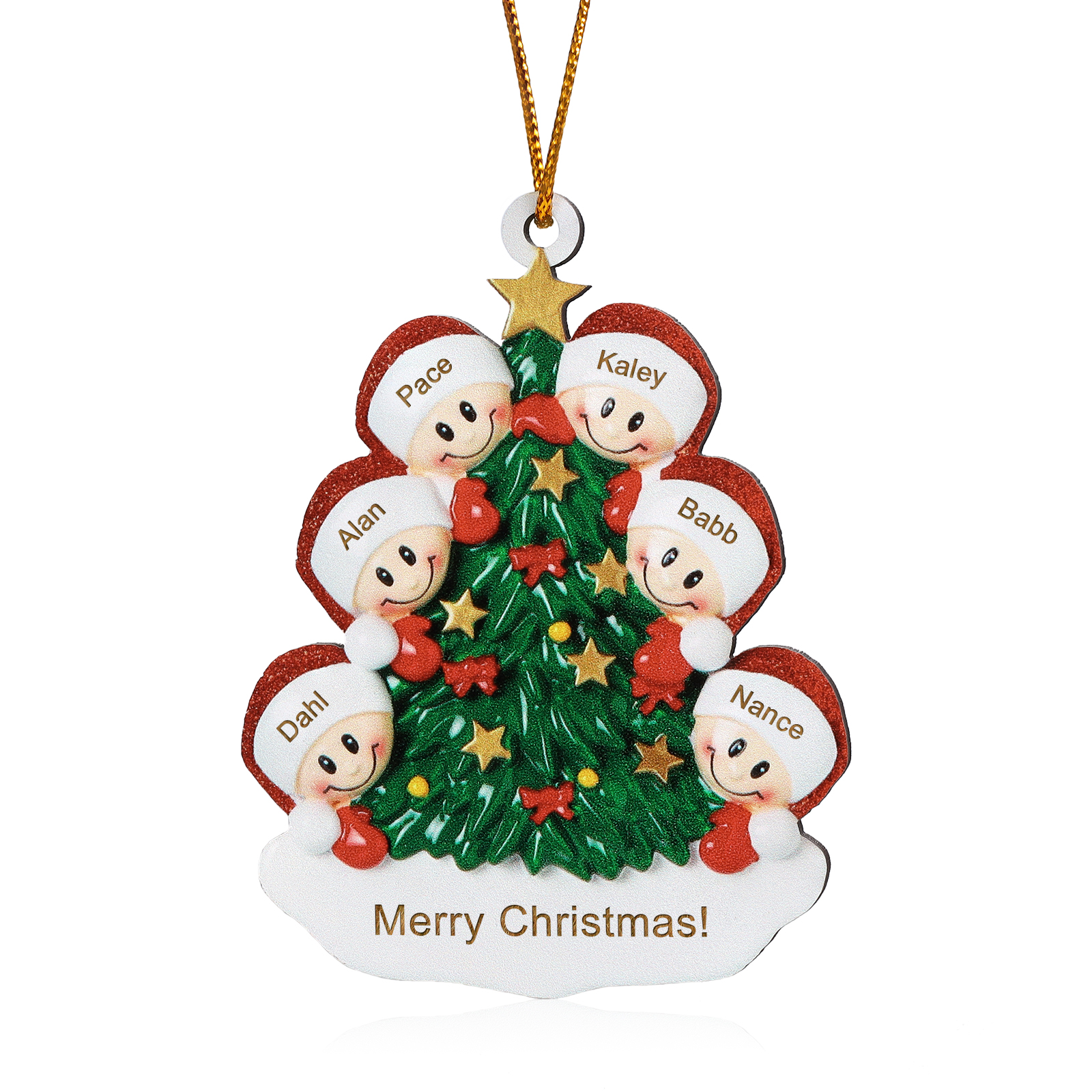 6 Names-Personalised Christmas Tree Ornament-Festive Holiday Decoration for Family | Jessemade