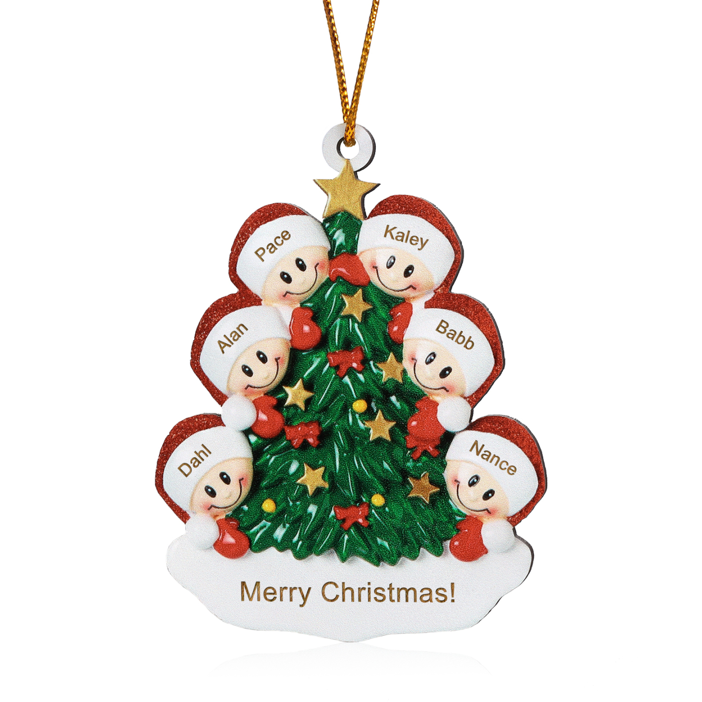 6 Names-Personalised Christmas Tree Ornament-Festive Holiday Decoration for Family | Jessemade
