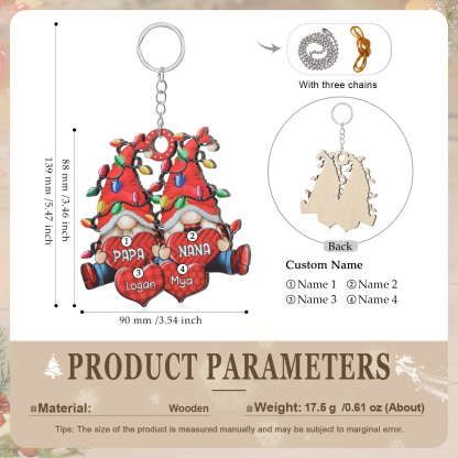 Personalised Santa Claus Christmas Ornament with Custom 3-7 Names Family Christmas Gift | Jessemade