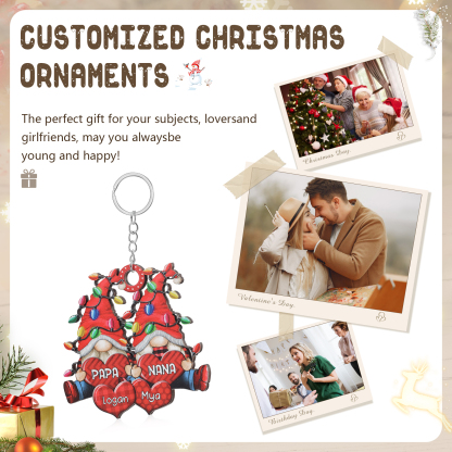 Personalised Santa Claus Christmas Ornament with Custom 3-7 Names Family Christmas Gift | Jessemade