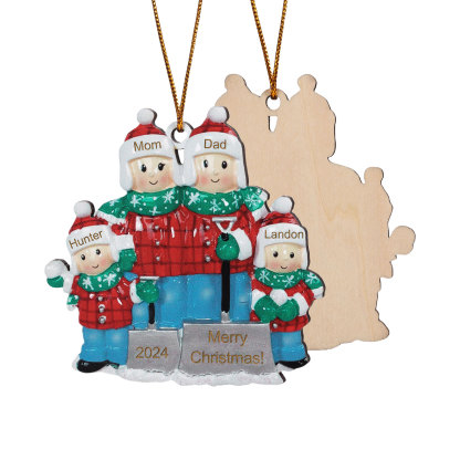 Personalised Christmas Ornament with Custom 3-6 Names & 1 Year & 1 Text Family Christmas Gift | Jessemade