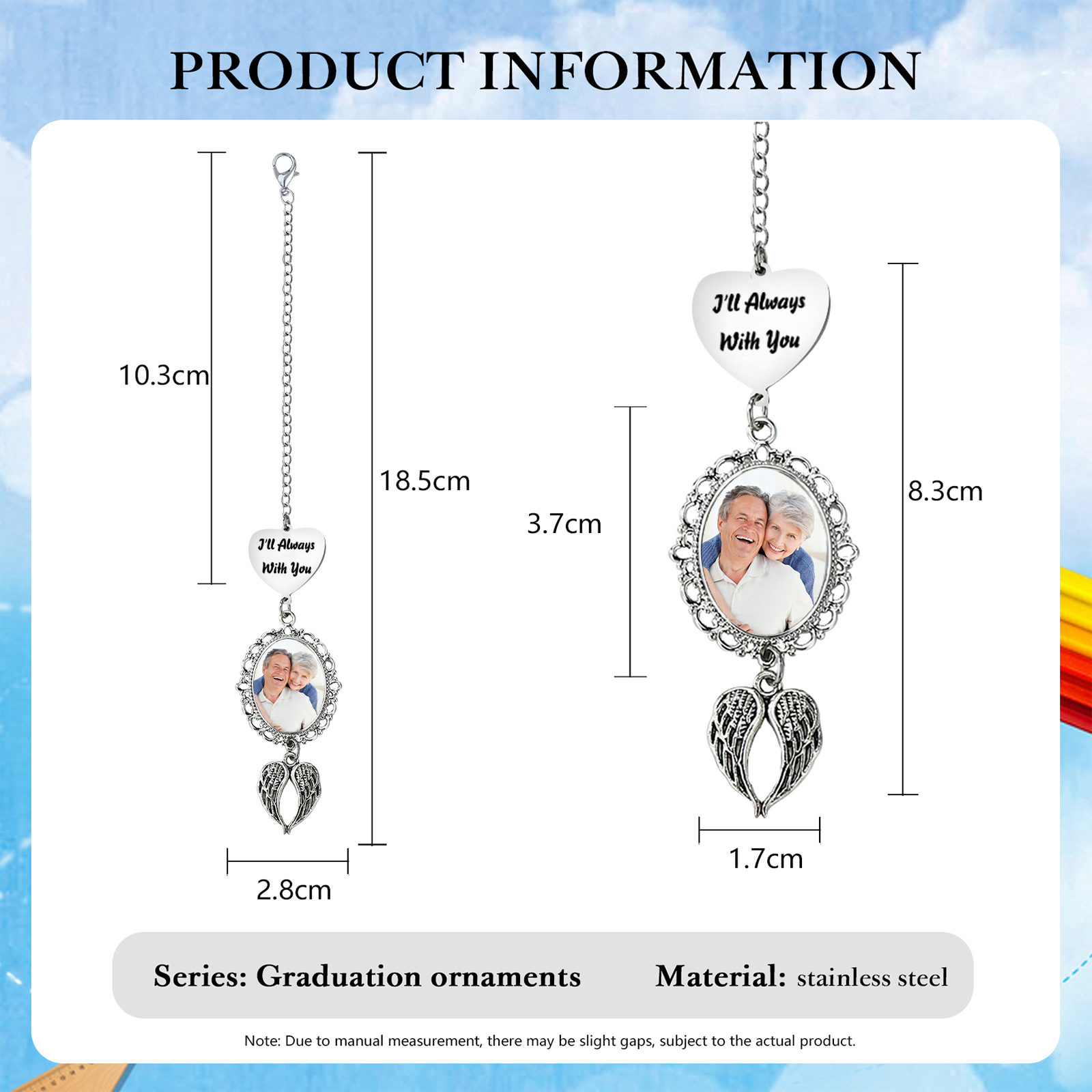 Personalised Memorial Ornament with Custom Photo & Name Stainless Steel Ornament for Family | Jessemade