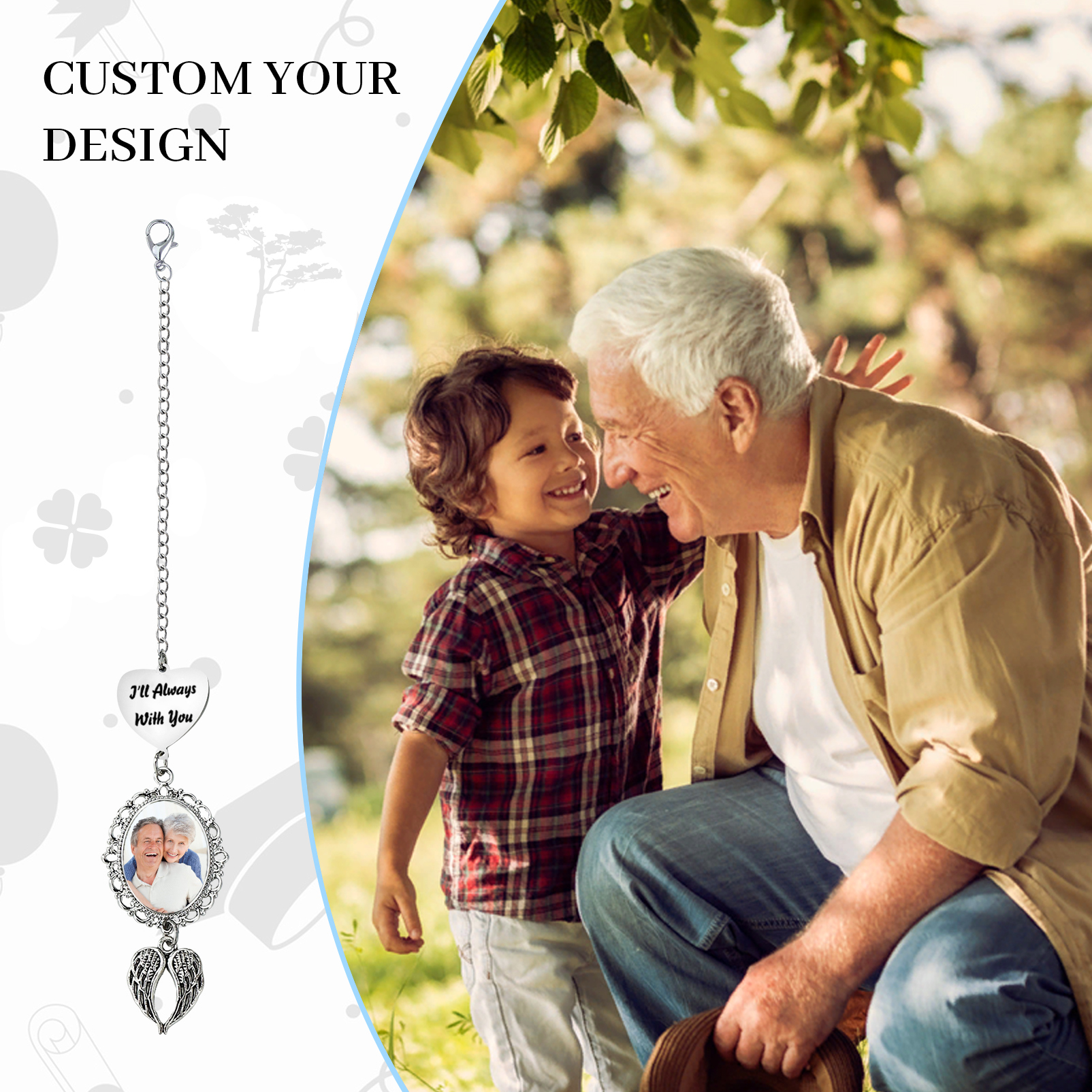 Personalised Memorial Ornament with Custom Photo & Name Stainless Steel Ornament for Family | Jessemade