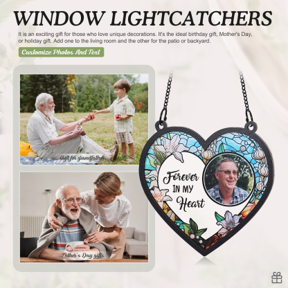 Personalised Memorial Sun Catcher with Photo and Text Elegant Light Catcher Keepsake for Love One | Jessemade