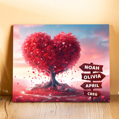 Personalised Cherry Tree Wooden Plaque Customized 2-5 Names Home Decoration Gift for Family | Jessemade