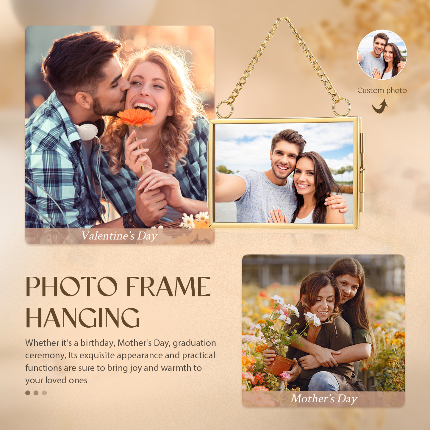 Personalised Mini Photo Ornament Openable Photo Frame Romantic Valentine's gift for Lover | Jessemade