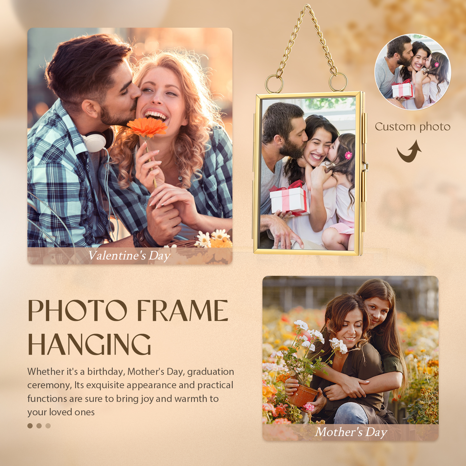 Personalised Mini Photo Ornament Openable Photo Frame Romantic Valentine's gift for Lover | Jessemade