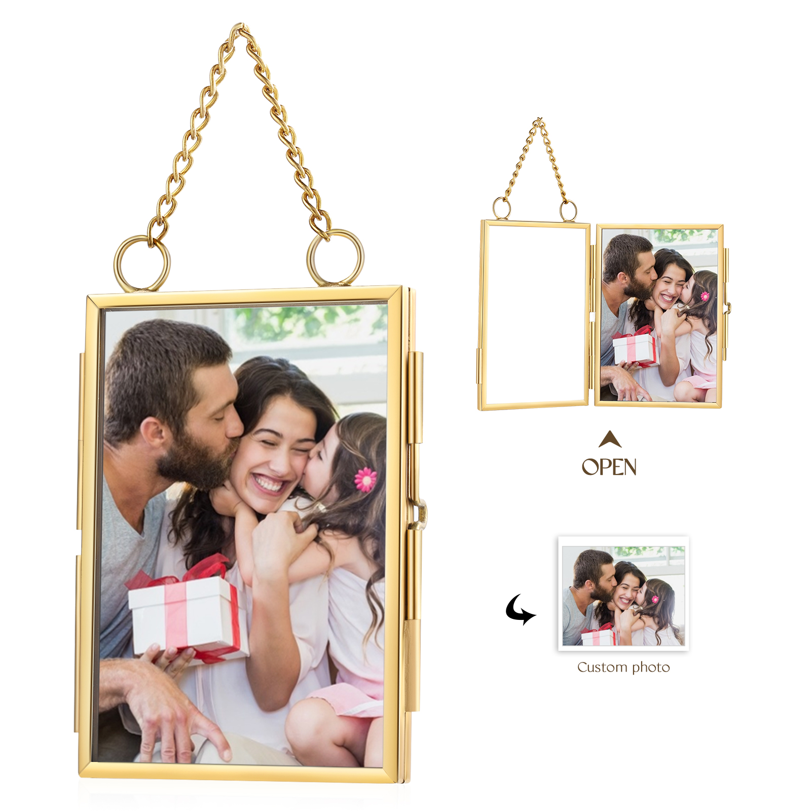 Personalised Mini Photo Ornament Openable Photo Frame Romantic Valentine's gift for Lover | Jessemade
