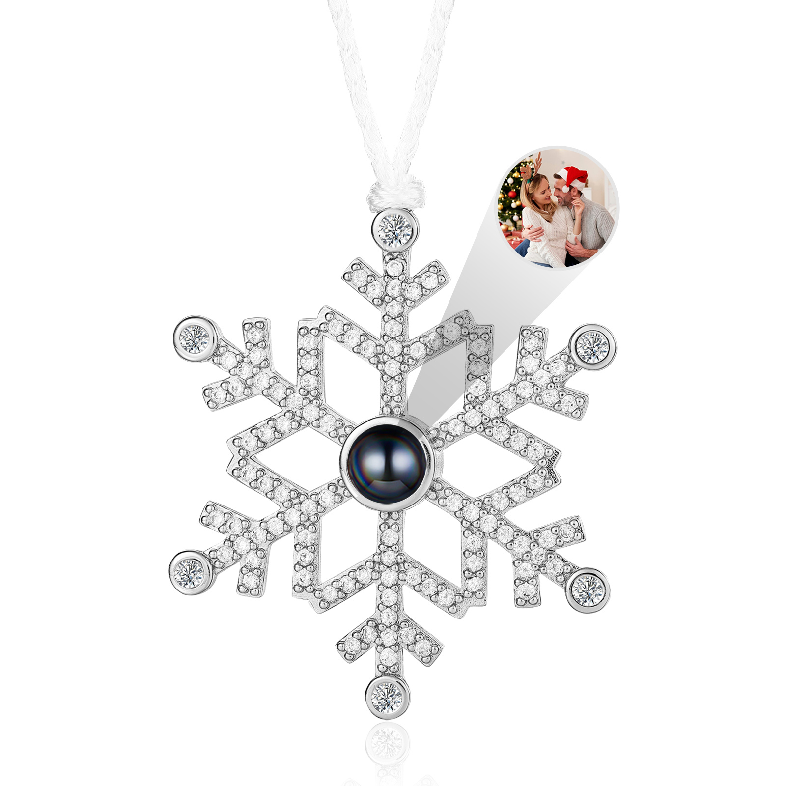 Personalised Projection Snowflake Ornament - Custom Photo - Christmas Gift for Family | Jessemade