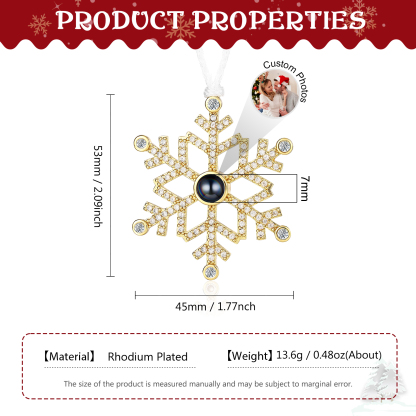 Personalised Projection Snowflake Ornament - Custom Photo - Christmas Gift for Family | Jessemade