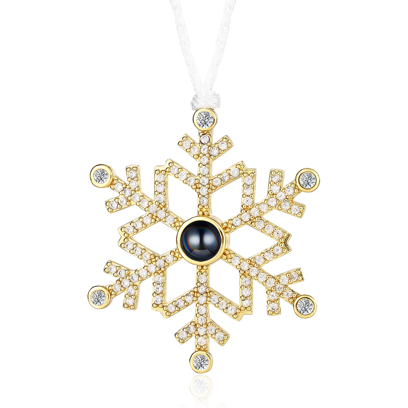 Personalised Projection Snowflake Ornament - Custom Photo - Christmas Gift for Family | Jessemade