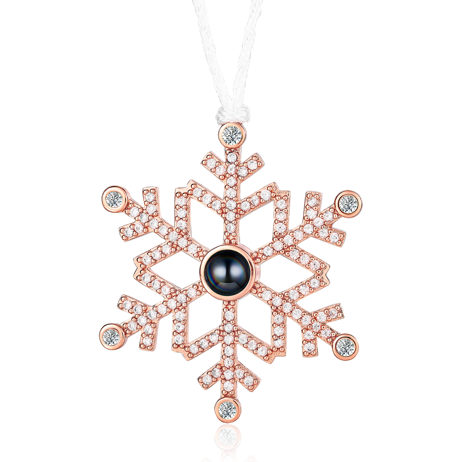 Personalised Projection Snowflake Ornament - Custom Photo - Christmas Gift for Family | Jessemade