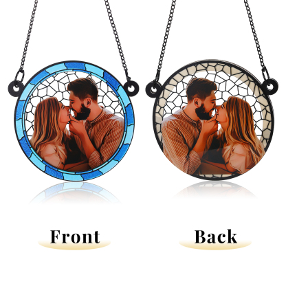 Personalised Window Hanging Suncatcher Ornament with Custom Photo Gift for Husband Wife | Jessemade
