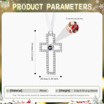 Personalized Photo Projection Cross Ornament – A Heartfelt Christmas Gift for Family | Jessemade