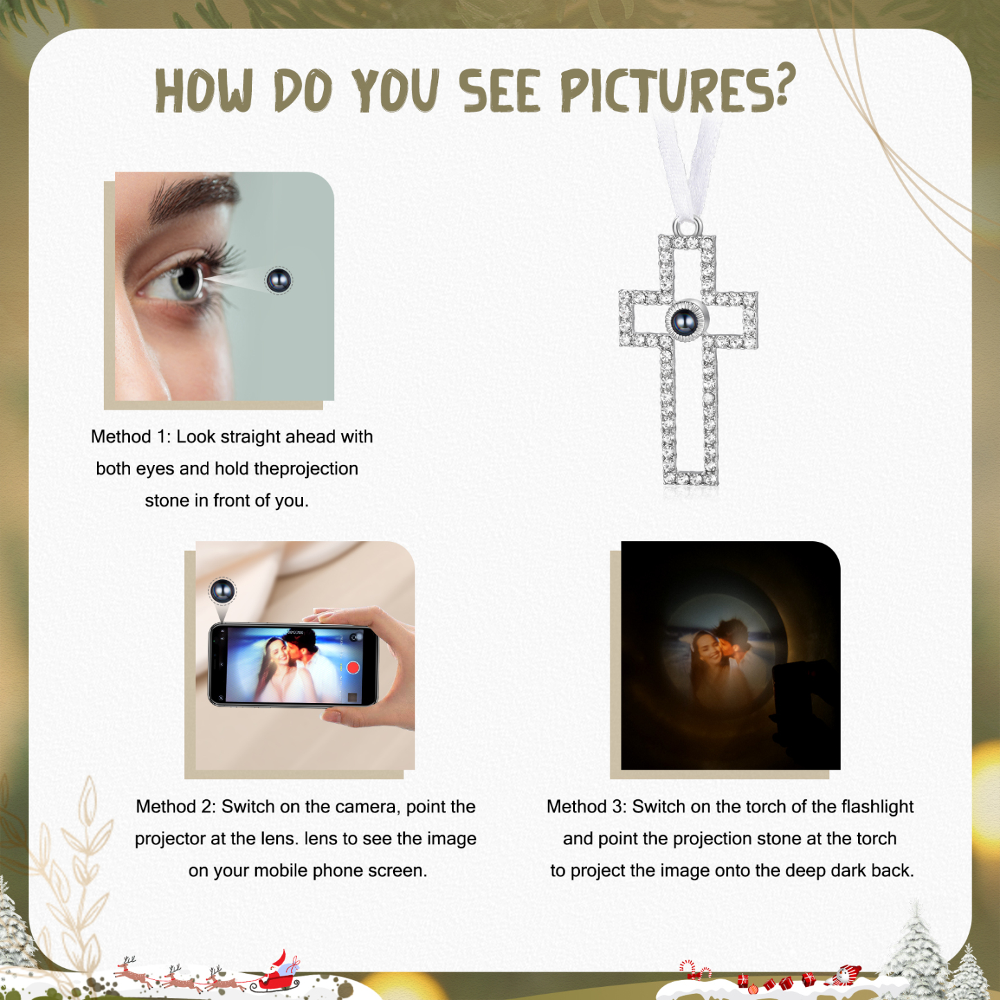 Personalized Photo Projection Cross Ornament – A Heartfelt Christmas Gift for Family | Jessemade