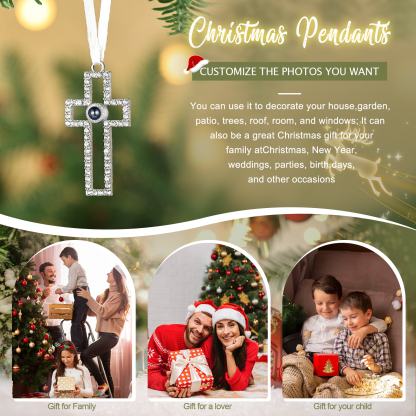 Personalized Photo Projection Cross Ornament – A Heartfelt Christmas Gift for Family | Jessemade