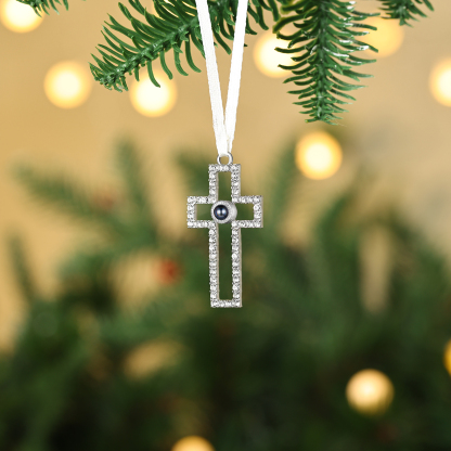 Personalized Photo Projection Cross Ornament – A Heartfelt Christmas Gift for Family | Jessemade