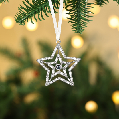 Personalised Double-Layer Star Photo Projection Ornament – A Memorable Christmas Gift for Family | Jessemade