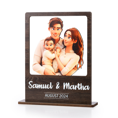 Personalised Wooden 3D Photo Frame – Custom with 1 Photo, 1 Text & 1 Date – Unique Mother's Day Gifts for Her | Jessemade