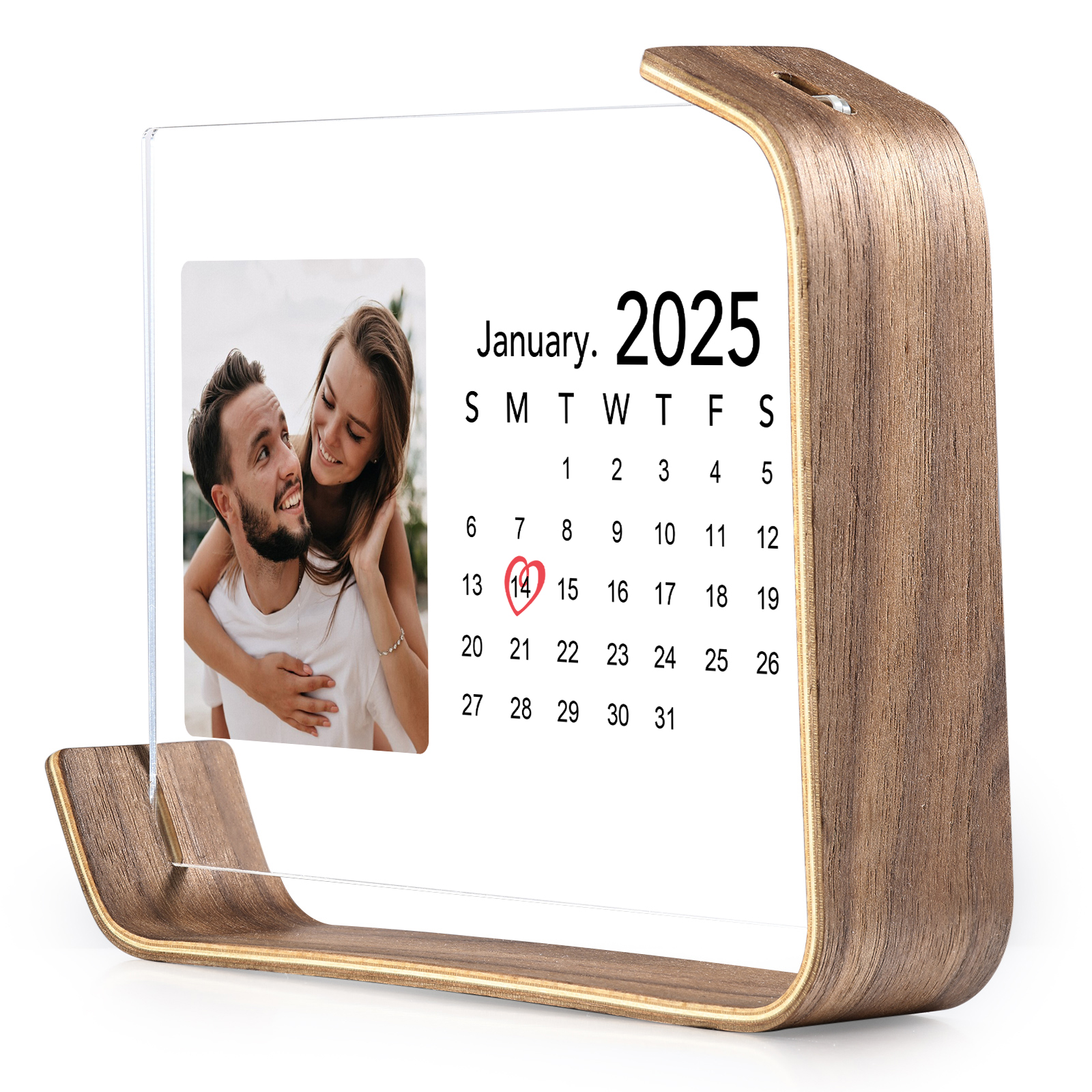 Personalised Couple’s Anniversary Calendar Ornament - Customise 1 Photo and 1 Date, Valentine’s Day Gift for Couple | Jessemade