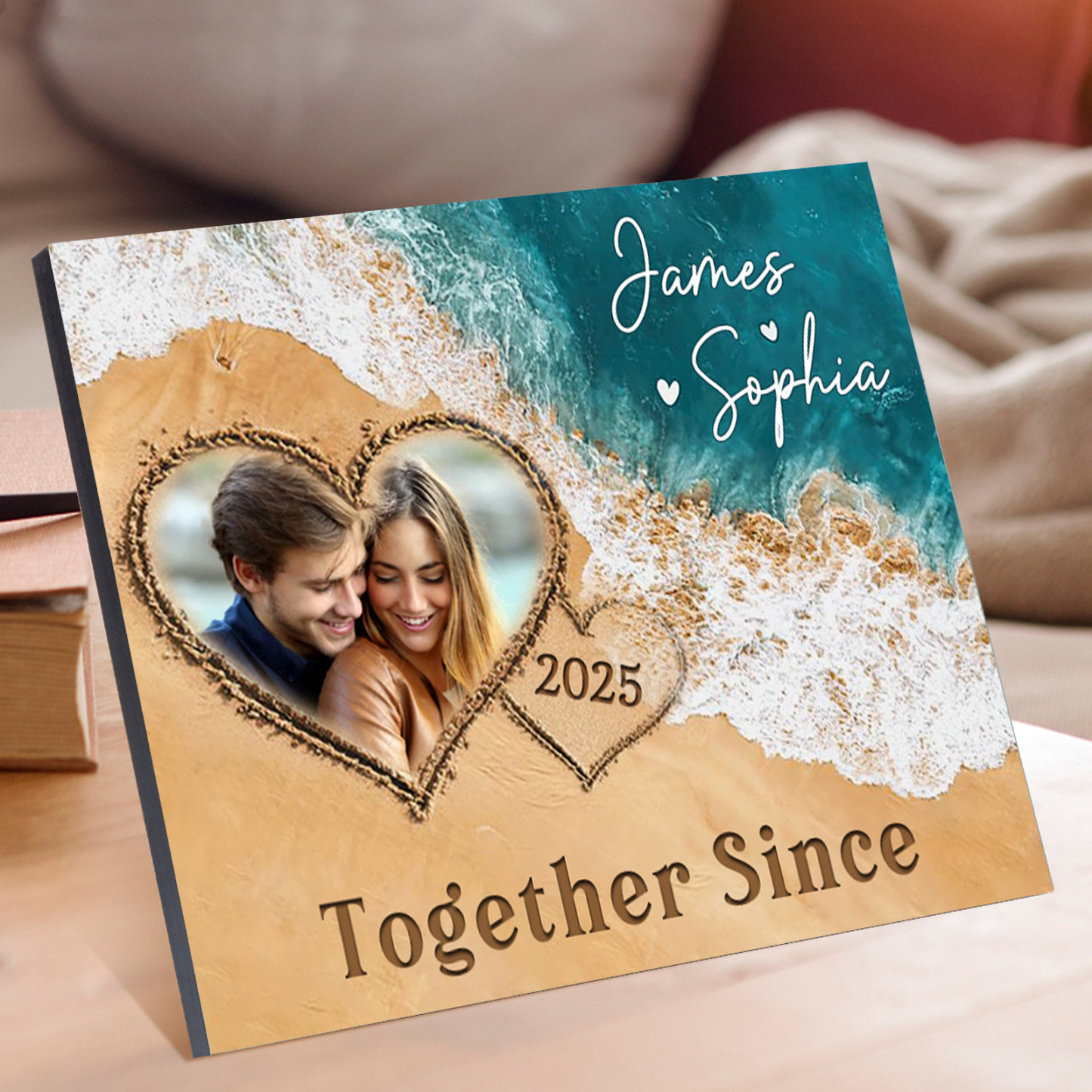 Personalised Wooden Ornaments - Customized Photos, Years & Names Home decoration Valentine's Gift for Couples | Jessemade