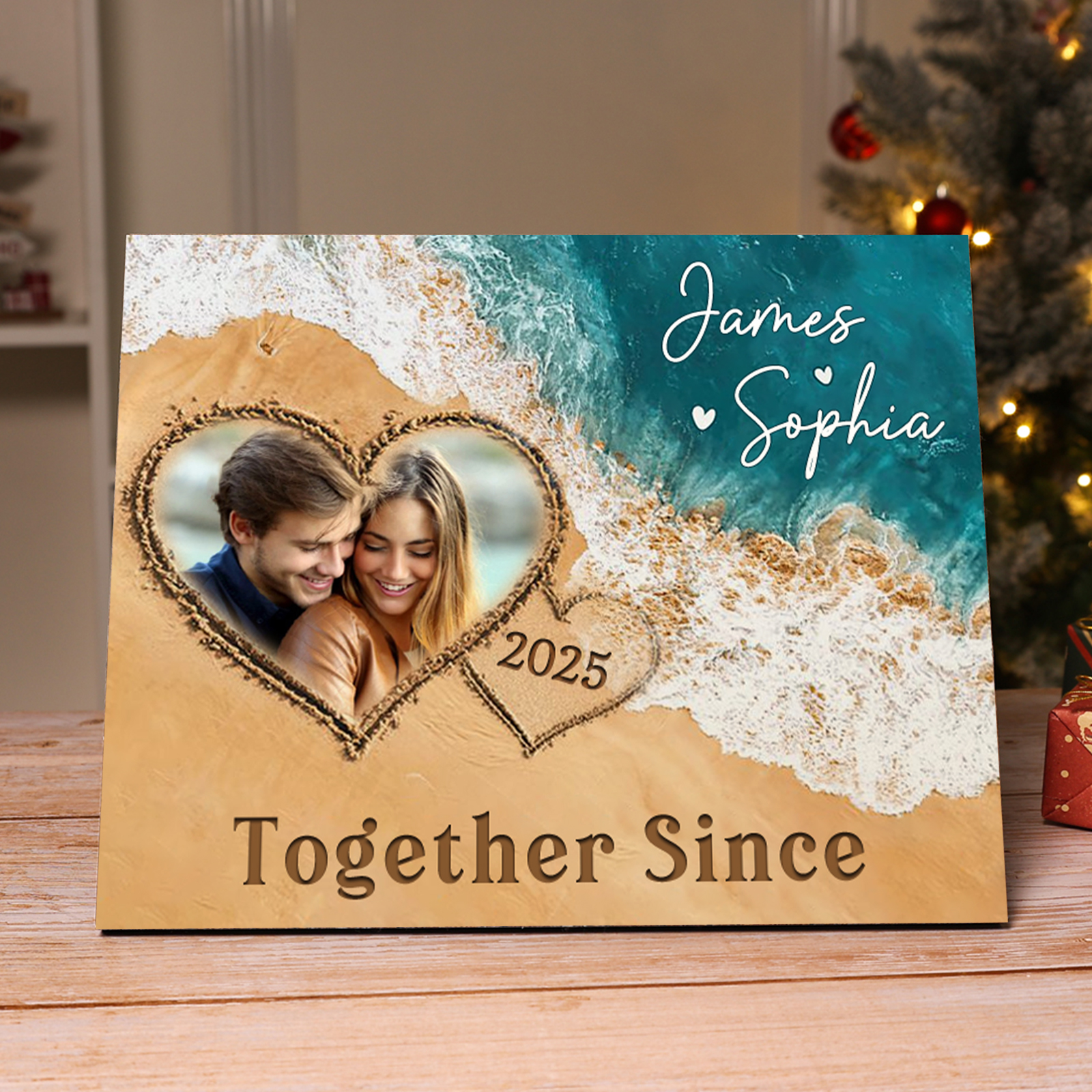 Personalised Wooden Ornaments - Customized Photos, Years & Names Home decoration Valentine's Gift for Couples | Jessemade